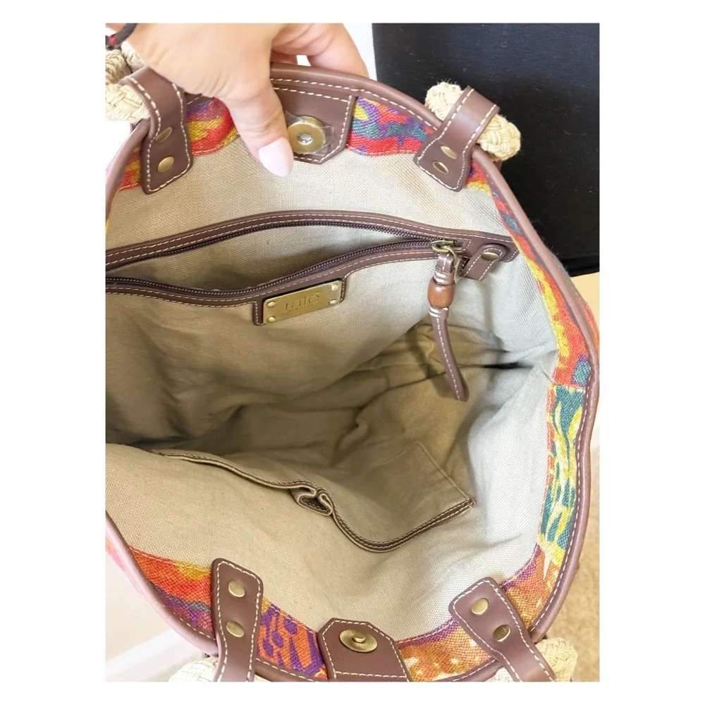 RAFE New York Colorful Artistic Tote Bag with Rope Handles - Picture 6 of 10
